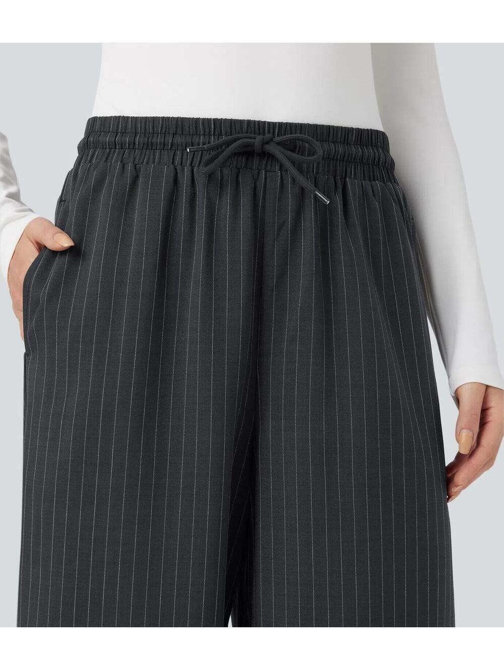 NWT Halara High Waisted Drawstring Wide Leg Stripe Casual Pants Size Small - Picture 5 of 5